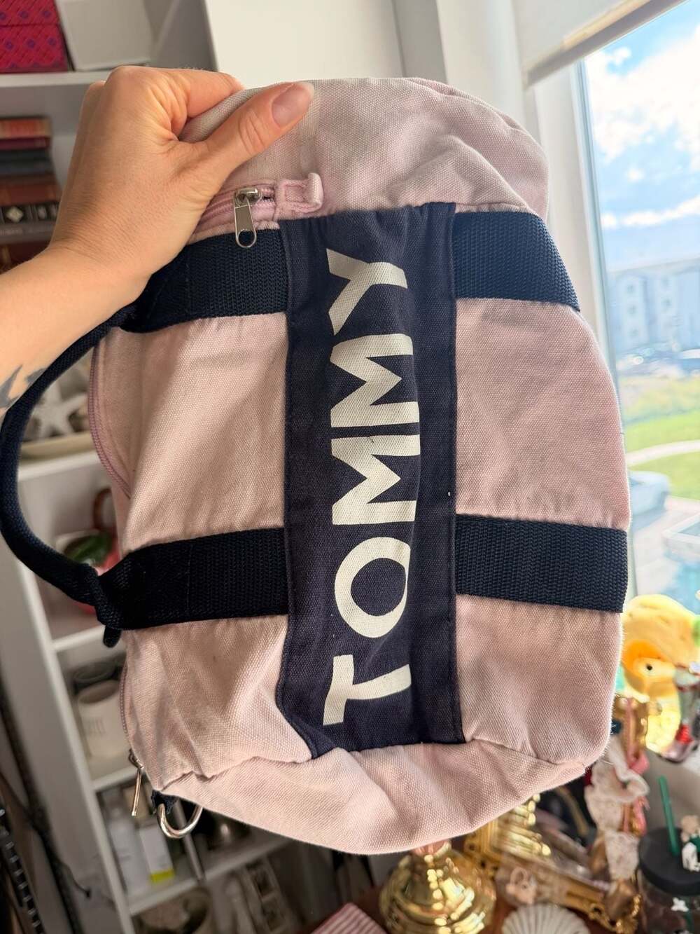 Vintage Tommy Hilfiger 90’s Pink & Navy Colorway Mini Duffle Handbag